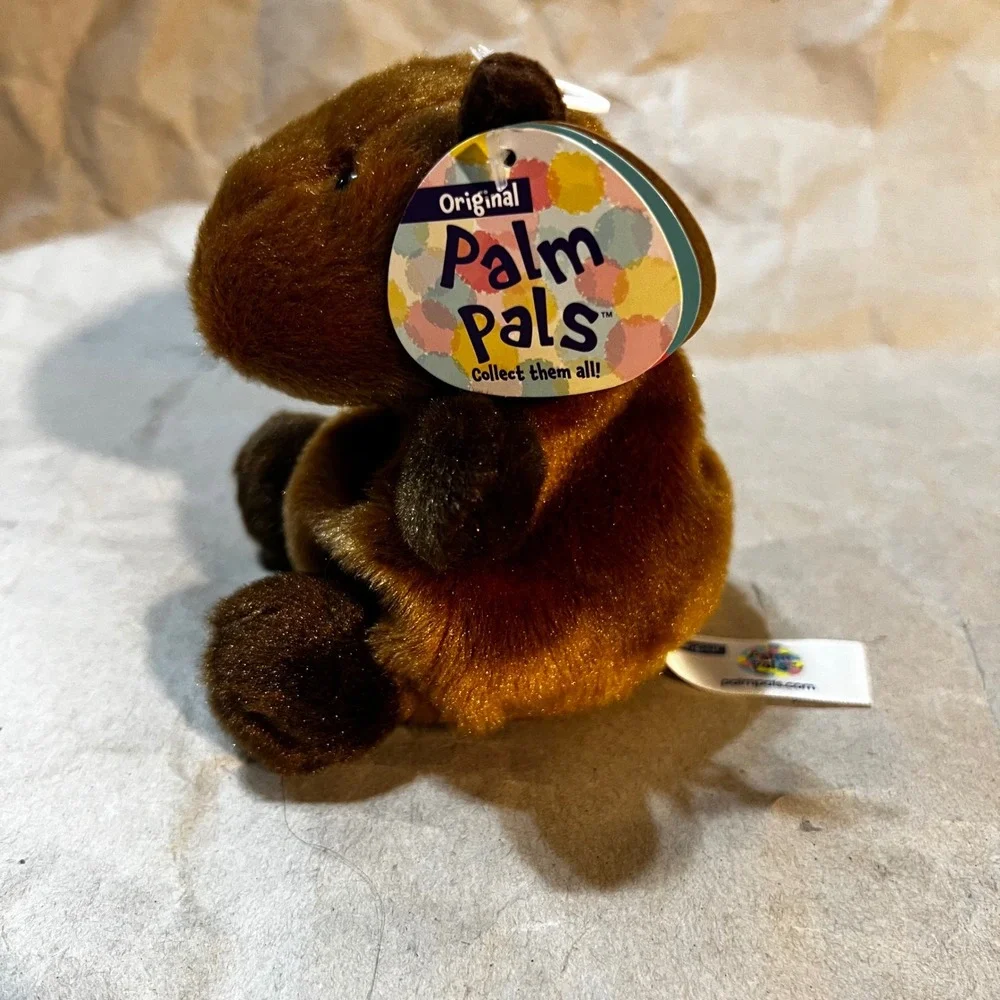 Aurora 5in Palm Pals Capybara Brown Soft Weighted Plush Toy 2024